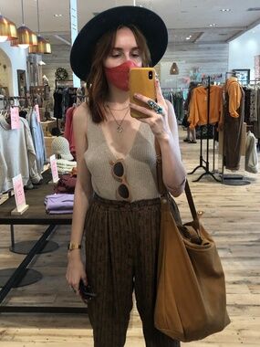 Knit Beige Oversized Tank